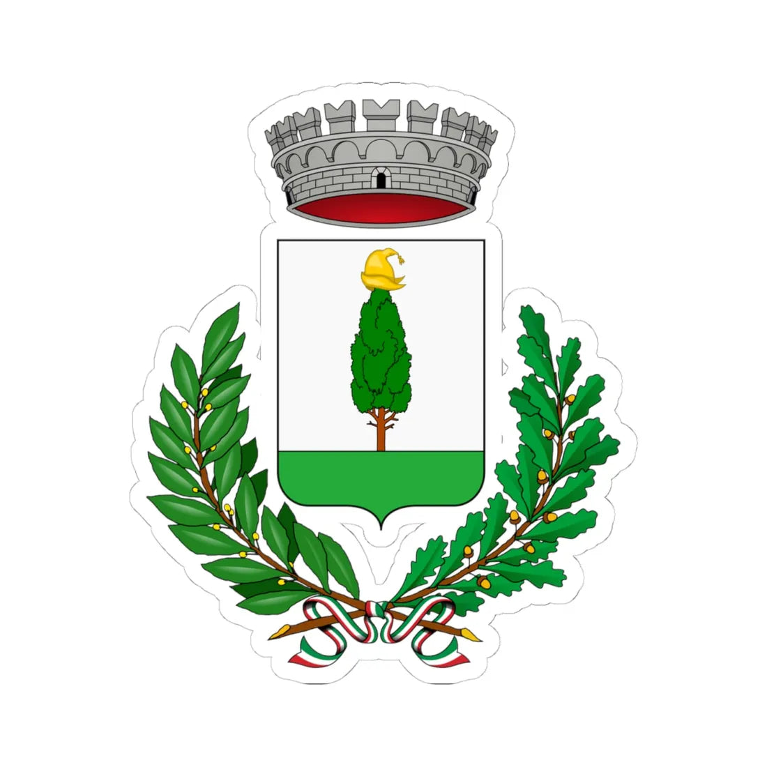 Bovezzo-Stemma (Italy) (Coat of Arms) STICKER Vinyl Kiss-Cut Decal 4 Inch White - The Sticker Space