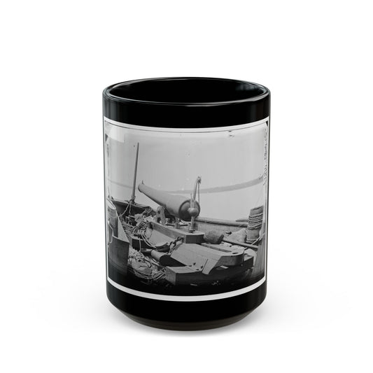 Bow Gun On Confederate Gunboat Teazer, Captured By The Maritanza (U.S. Civil War) Black Coffee Mug-15oz-The Sticker Space