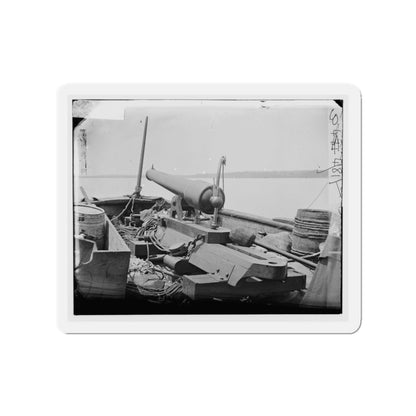 Bow Gun On Confederate Gunboat Teazer, Captured By The Maritanza (U.S. Civil War) Refrigerator Magnet-3" x 3"-The Sticker Space