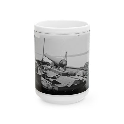 Bow Gun On Confederate Gunboat Teazer, Captured By The Maritanza (U.S. Civil War) White Coffee Mug-15oz-The Sticker Space