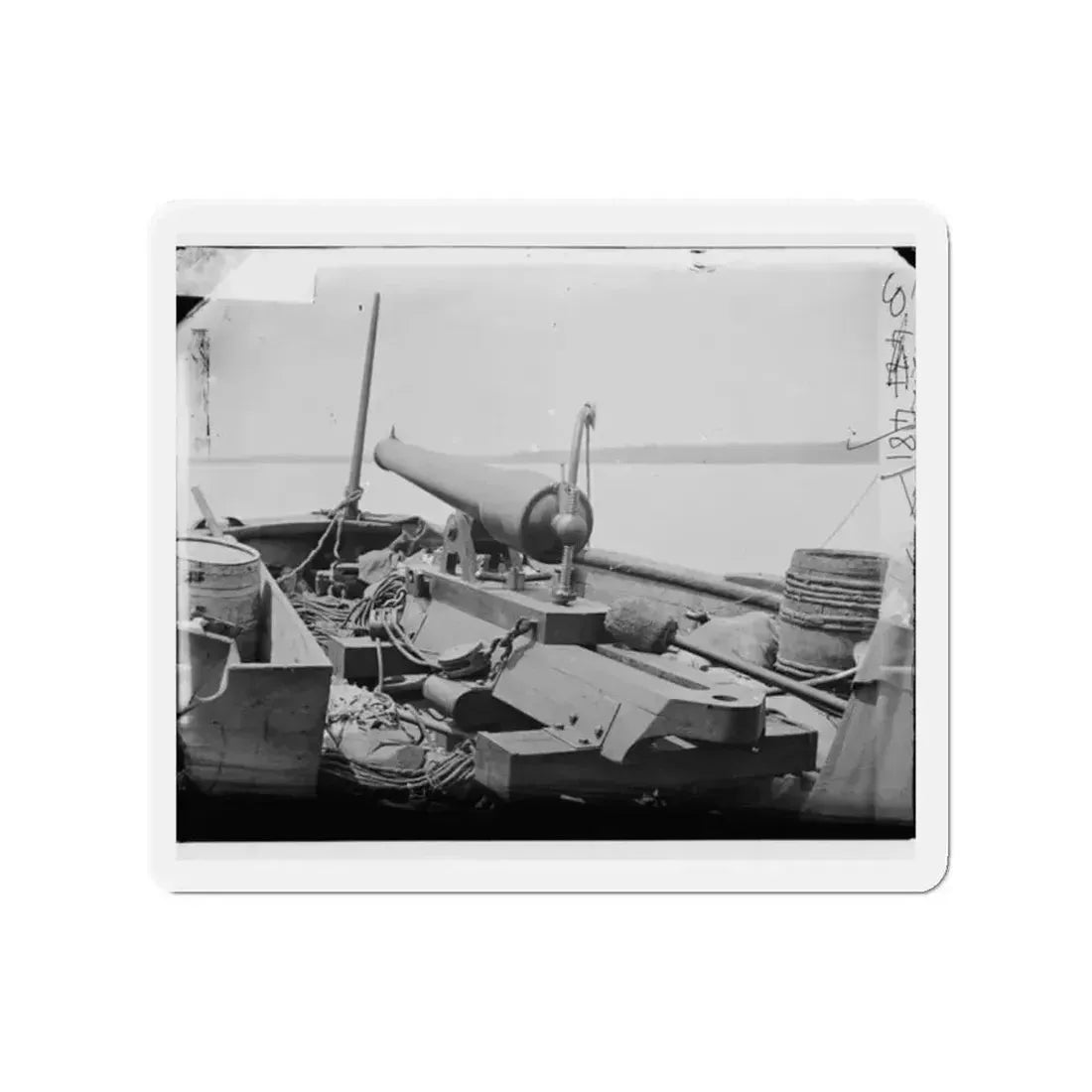 Bow Gun On Confederate Gunboat Teazer, Captured By The Maritanza (U.S. Civil War) Refrigerator Magnet 2 Inch Die-Cut - The Sticker Space