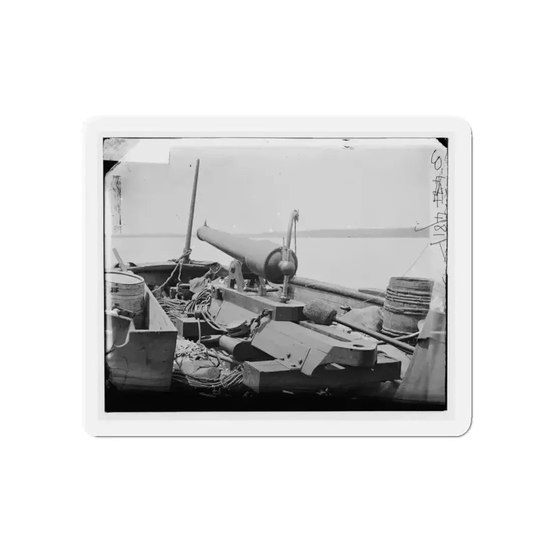 Bow Gun On Confederate Gunboat Teazer, Captured By The Maritanza (U.S. Civil War) Refrigerator Magnet - The Sticker Space