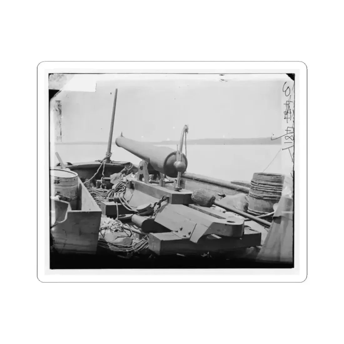 Bow Gun on Confederate Gunboat Teazer, Captured by the Maritanza (U.S. Civil War) STICKER Vinyl Kiss-Cut Decal 2 Inch White - The Sticker Space