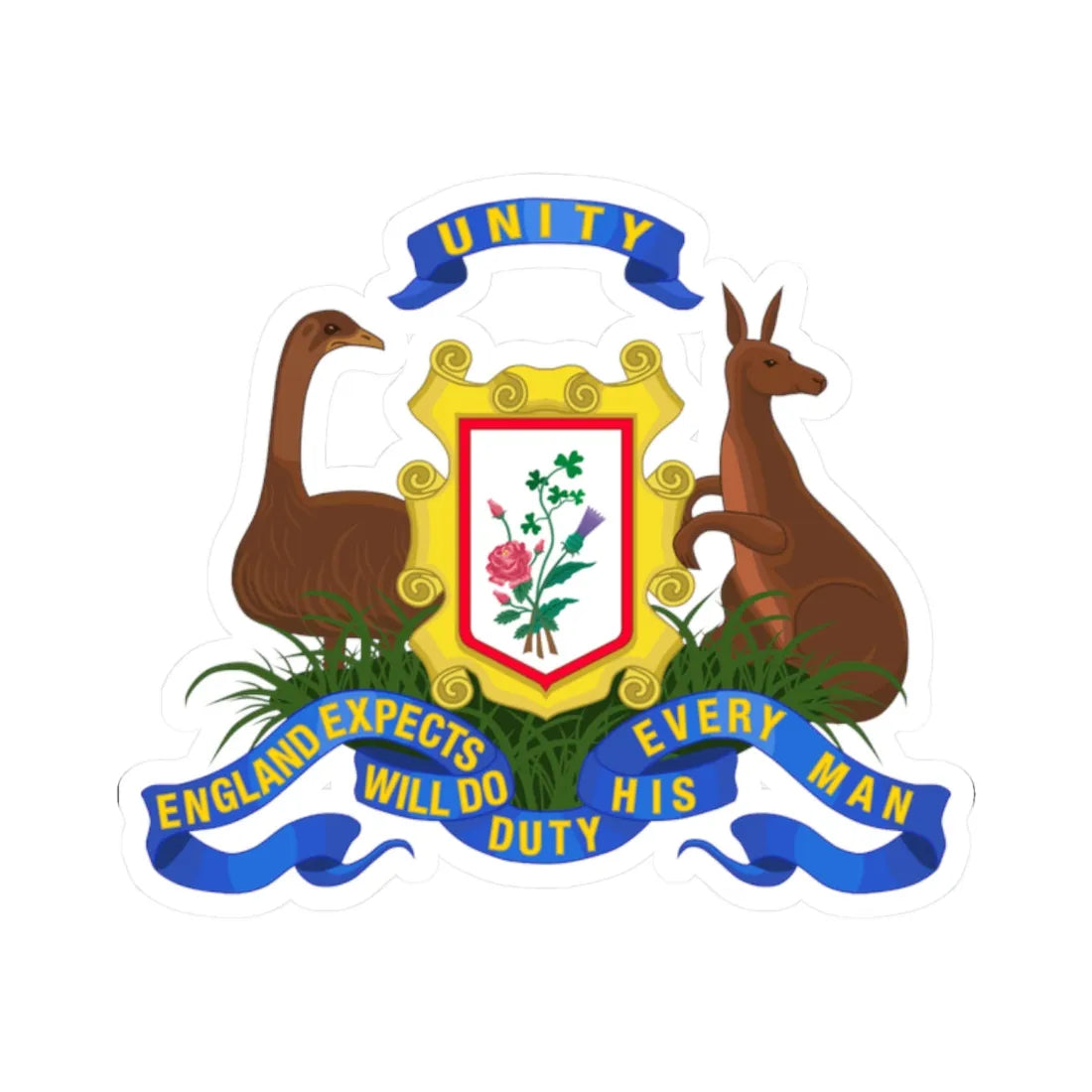 Bowman Coat of Arms (Australia) (Coat of Arms) STICKER Vinyl Kiss-Cut Decal 2 Inch White - The Sticker Space