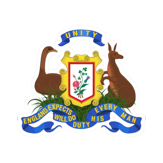 Bowman Coat of Arms (Australia) (Coat of Arms) STICKER Vinyl Kiss-Cut Decal 2 Inch White - The Sticker Space