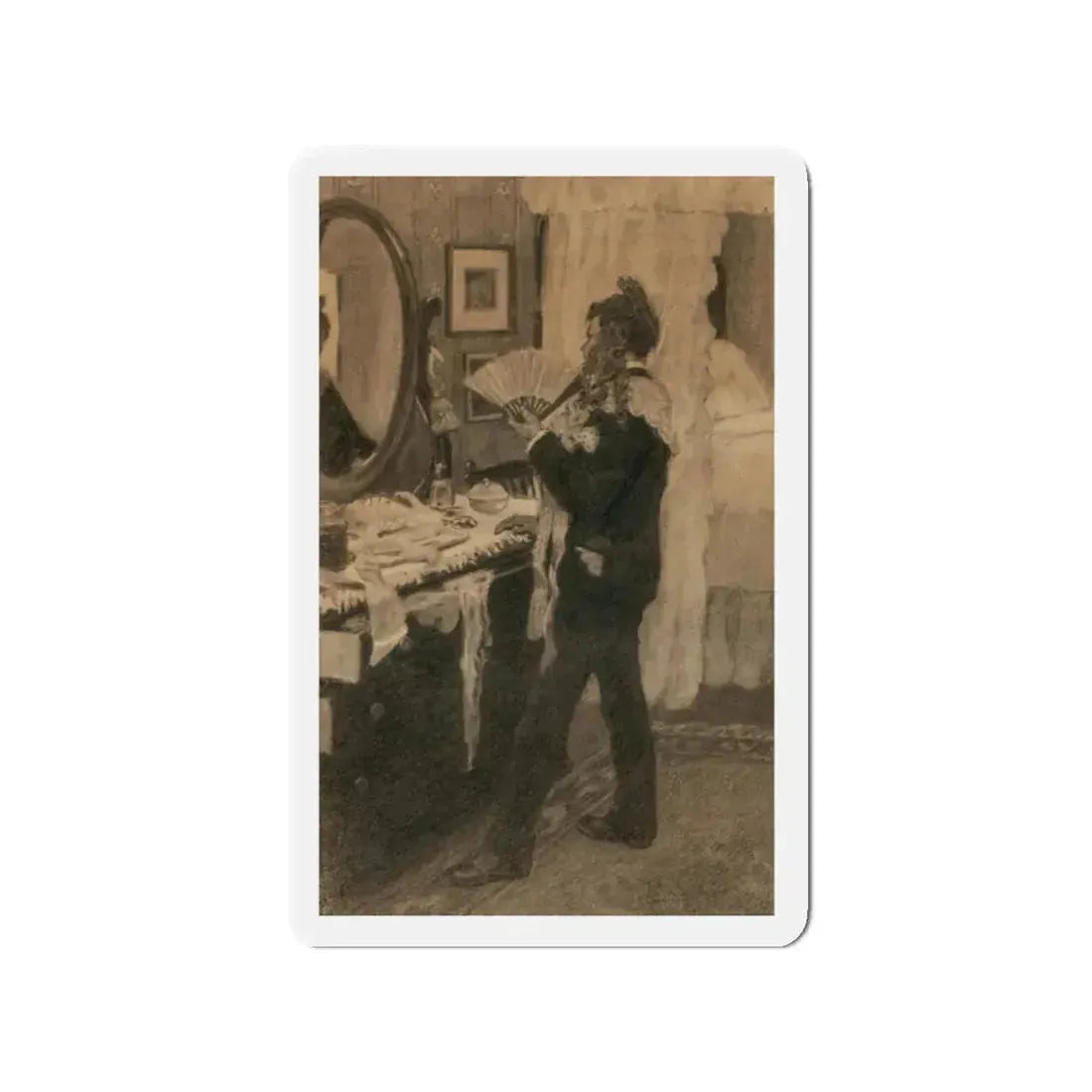 Boy Playing Dress-Up, story illustration (Magazine Illustration) Refrigerator Magnet 2 Inch Die-Cut - The Sticker Space