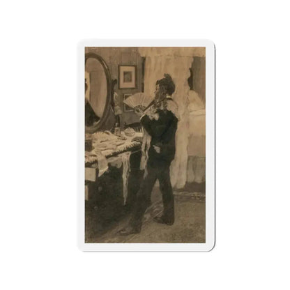 Boy Playing Dress-Up, story illustration (Magazine Illustration) Refrigerator Magnet 2 Inch Die-Cut - The Sticker Space