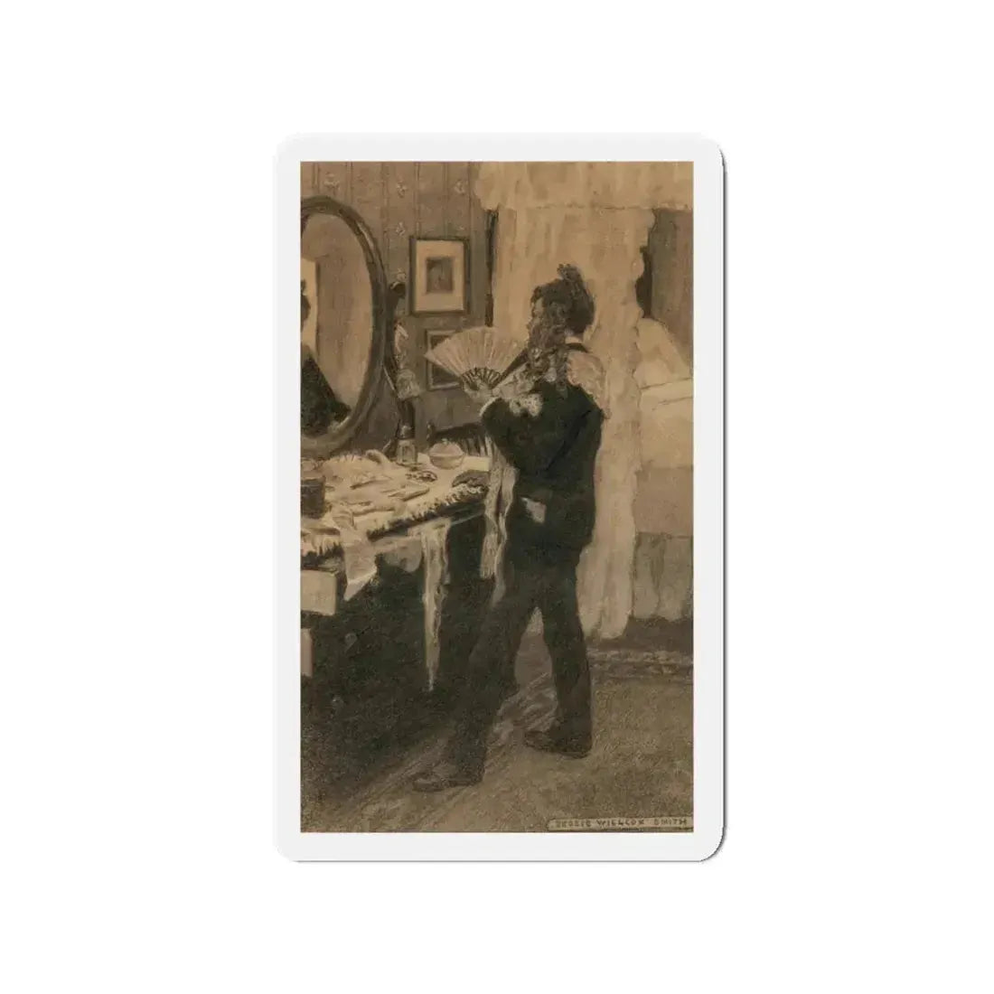 Boy Playing Dress-Up, story illustration (Magazine Illustration) Refrigerator Magnet 3 Inch Die-Cut - The Sticker Space