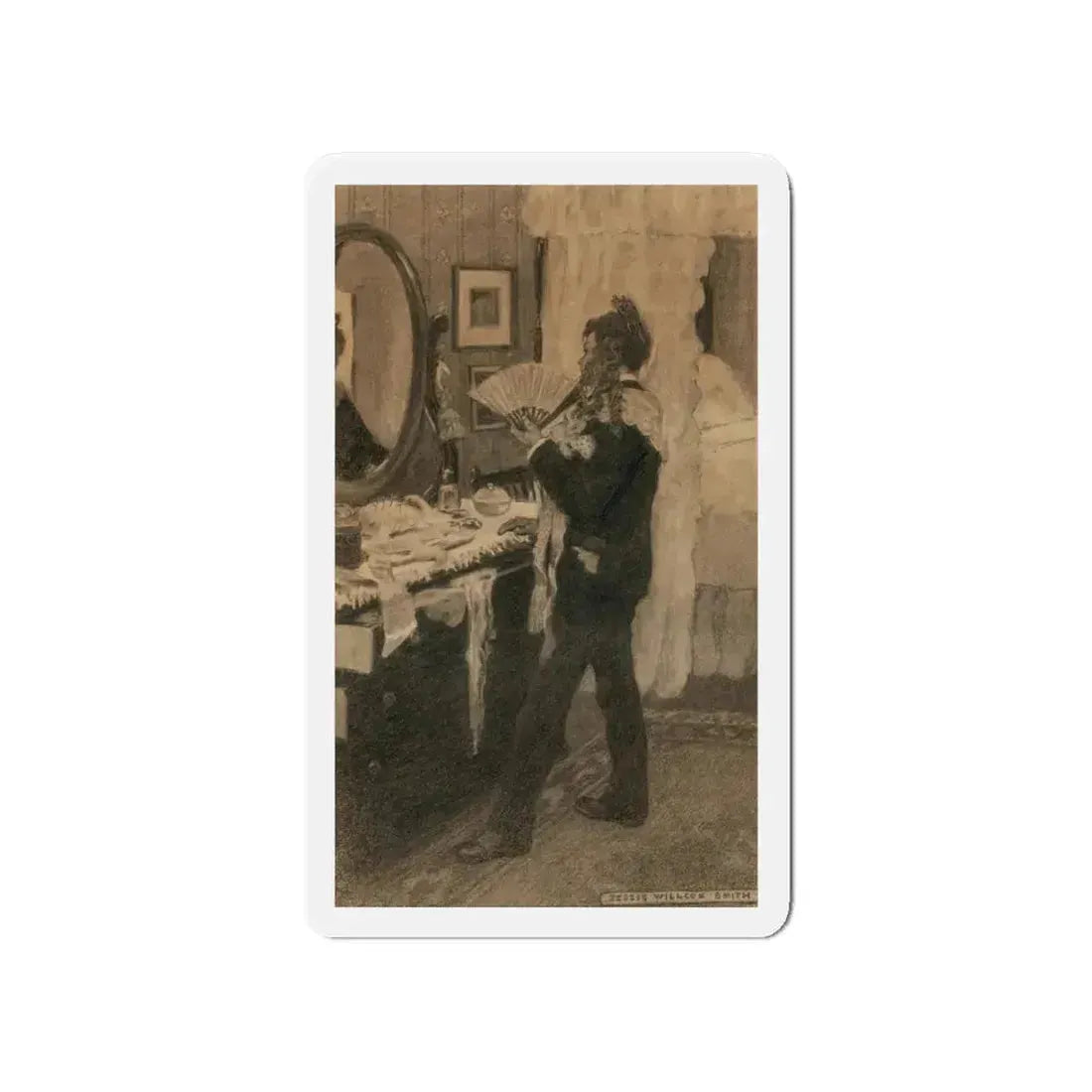 Boy Playing Dress-Up, story illustration (Magazine Illustration) Refrigerator Magnet 4 Inch Die-Cut - The Sticker Space