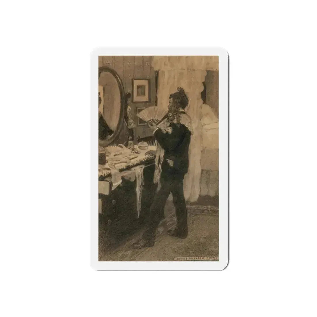 Boy Playing Dress-Up, story illustration (Magazine Illustration) Refrigerator Magnet 5 Inch Die-Cut - The Sticker Space