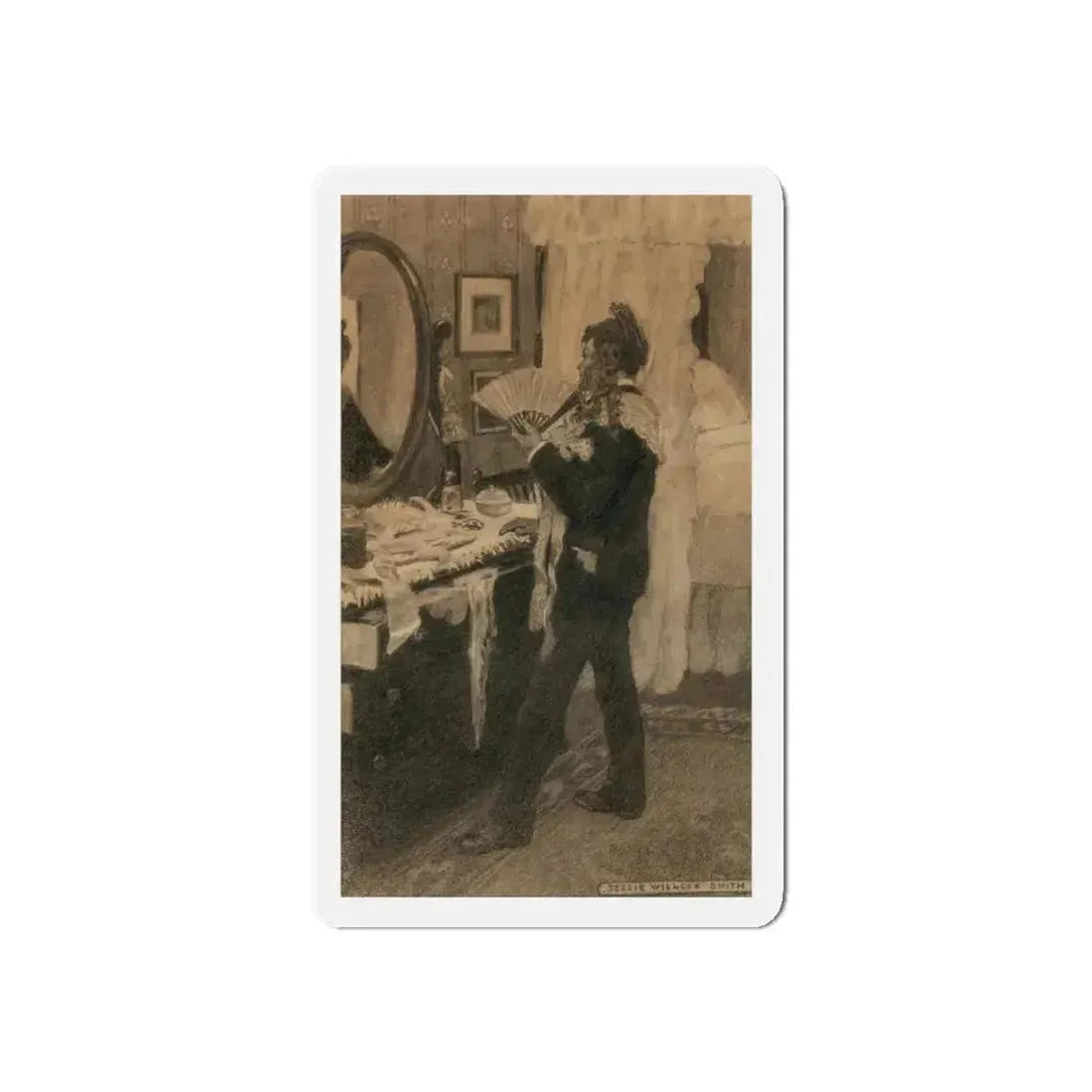 Boy Playing Dress-Up, story illustration (Magazine Illustration) Refrigerator Magnet 6 Inch Die-Cut - The Sticker Space