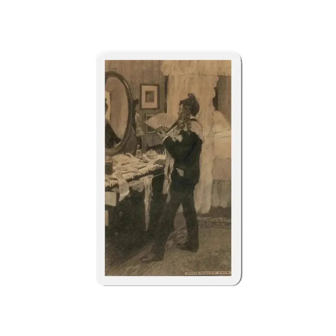 Boy Playing Dress-Up, story illustration (Magazine Illustration) Refrigerator Magnet - The Sticker Space