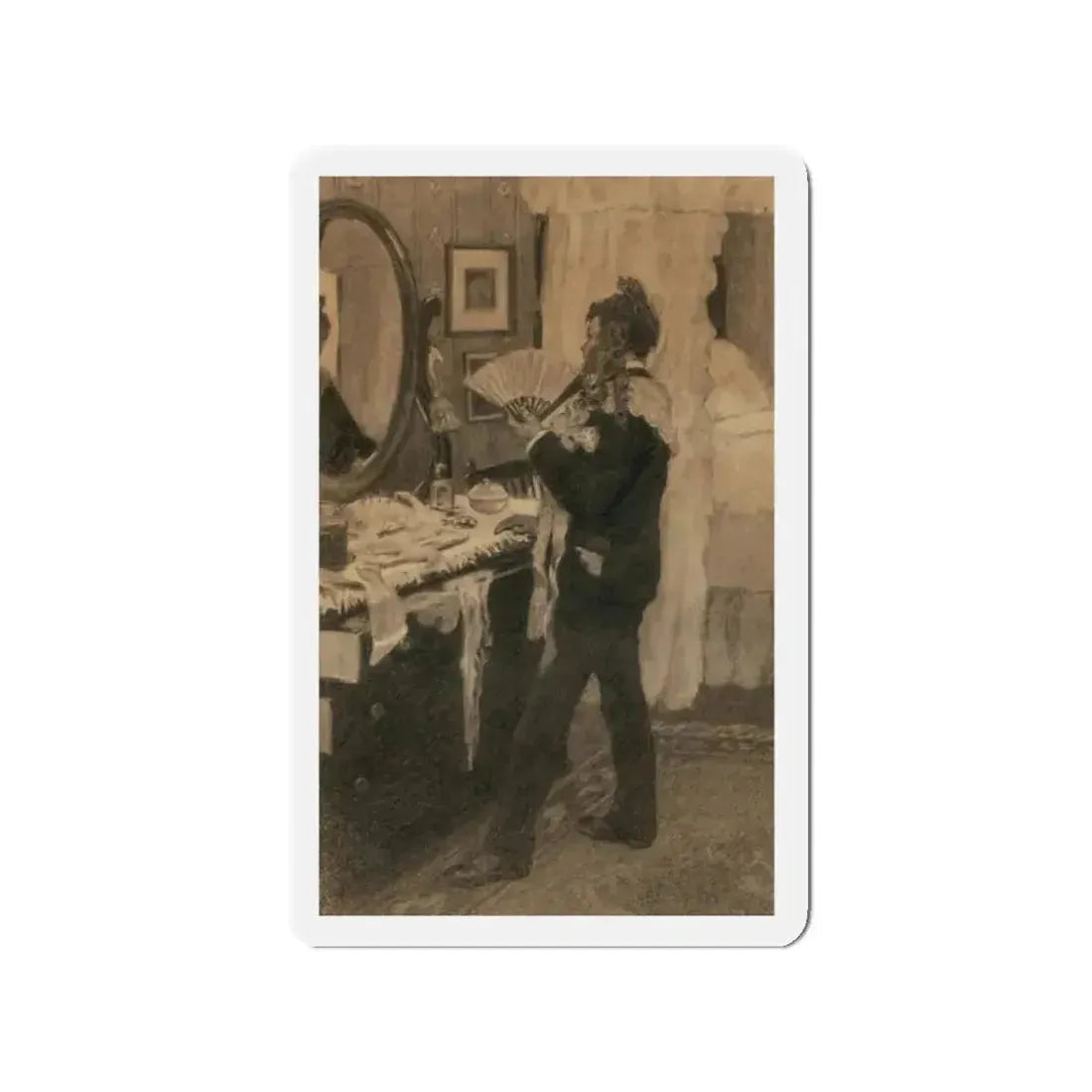 Boy Playing Dress-Up, story illustration (Magazine Illustration) Refrigerator Magnet - The Sticker Space