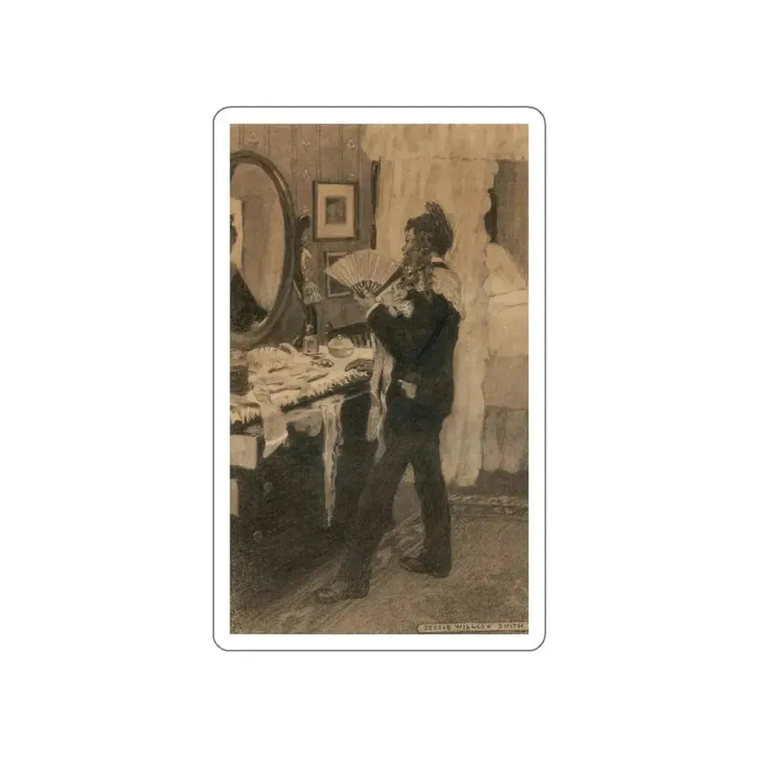 Boy Playing Dress-Up, story illustration (Magazine Illustration) STICKER Vinyl Die-Cut Decal White Die-Cut 6 Inch - The Sticker Space