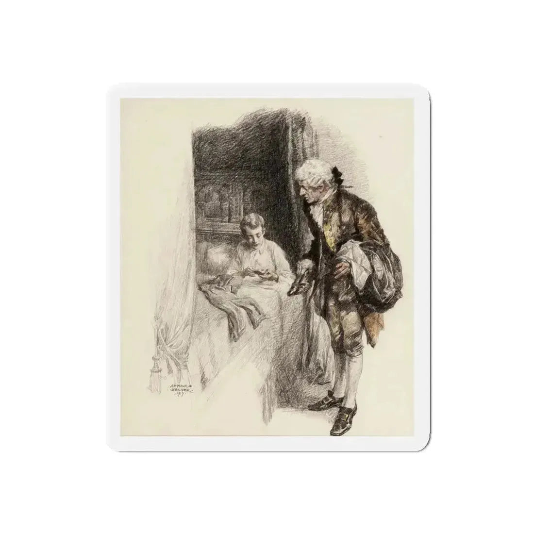 Boy Ruler and Servant (1917) (Magazine Illustration) Refrigerator Magnet 4 Inch Die-Cut - The Sticker Space