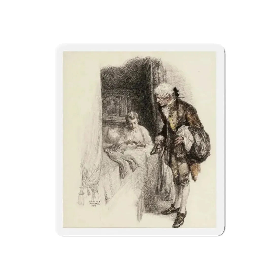 Boy Ruler and Servant (1917) (Magazine Illustration) Refrigerator Magnet - The Sticker Space