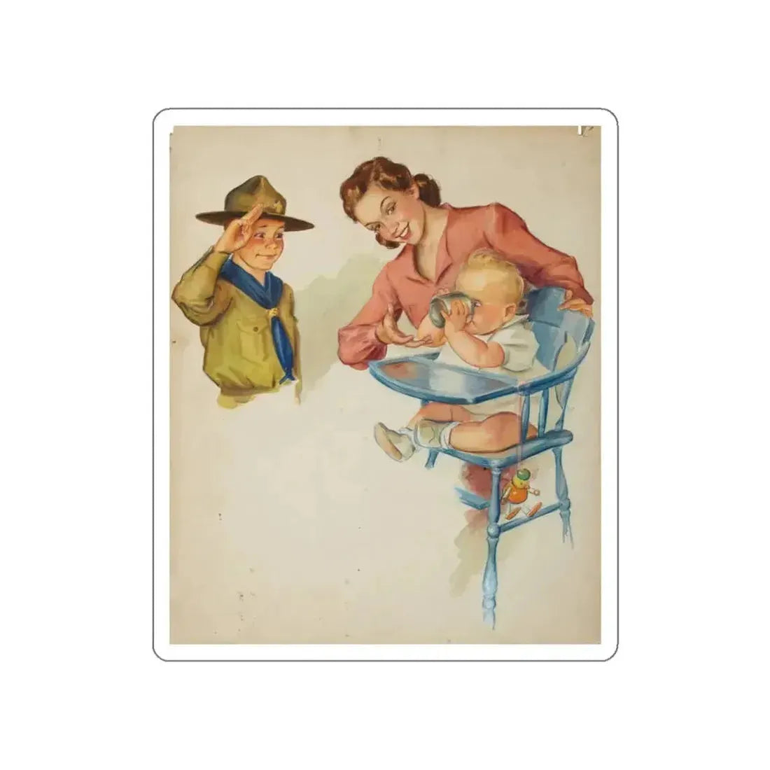 Boy Scout Illustration (Magazine Illustration) STICKER Vinyl Die-Cut Decal - The Sticker Space