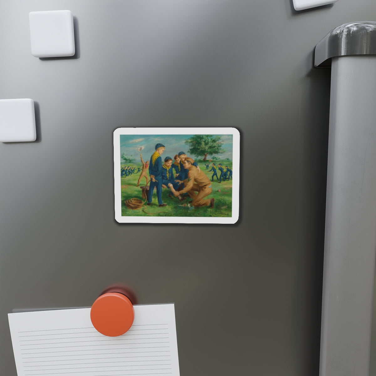 Boy Scouts - A Learning Opportunity (Magazine Illustration) Refrigerator Magnet-The Sticker Space