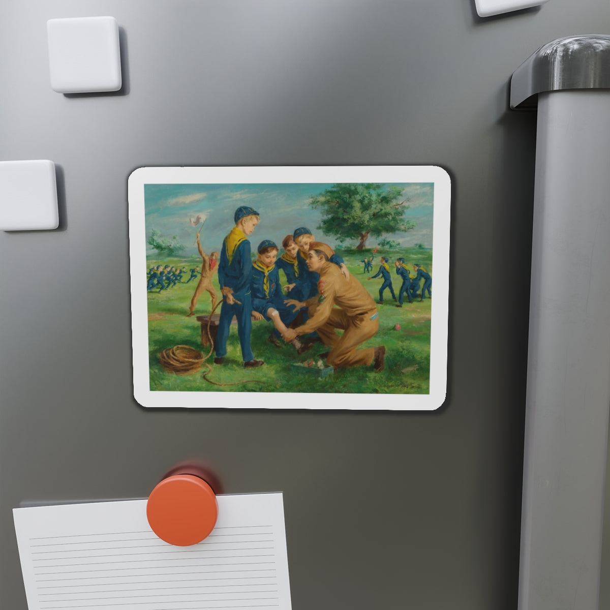 Boy Scouts - A Learning Opportunity (Magazine Illustration) Refrigerator Magnet-The Sticker Space