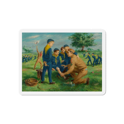 Boy Scouts - A Learning Opportunity (Magazine Illustration) Refrigerator Magnet-3" x 3"-The Sticker Space