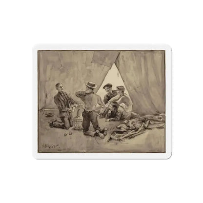 Boys and their Tents, 1894 (Magazine Illustration) Refrigerator Magnet 4 Inch Die-Cut - The Sticker Space