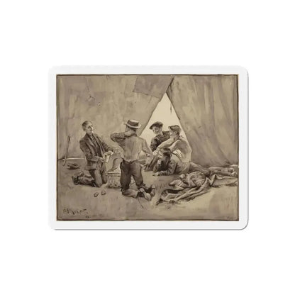 Boys and their Tents, 1894 (Magazine Illustration) Refrigerator Magnet 5 Inch Die-Cut - The Sticker Space