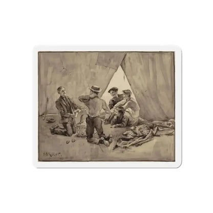 Boys and their Tents, 1894 (Magazine Illustration) Refrigerator Magnet - The Sticker Space