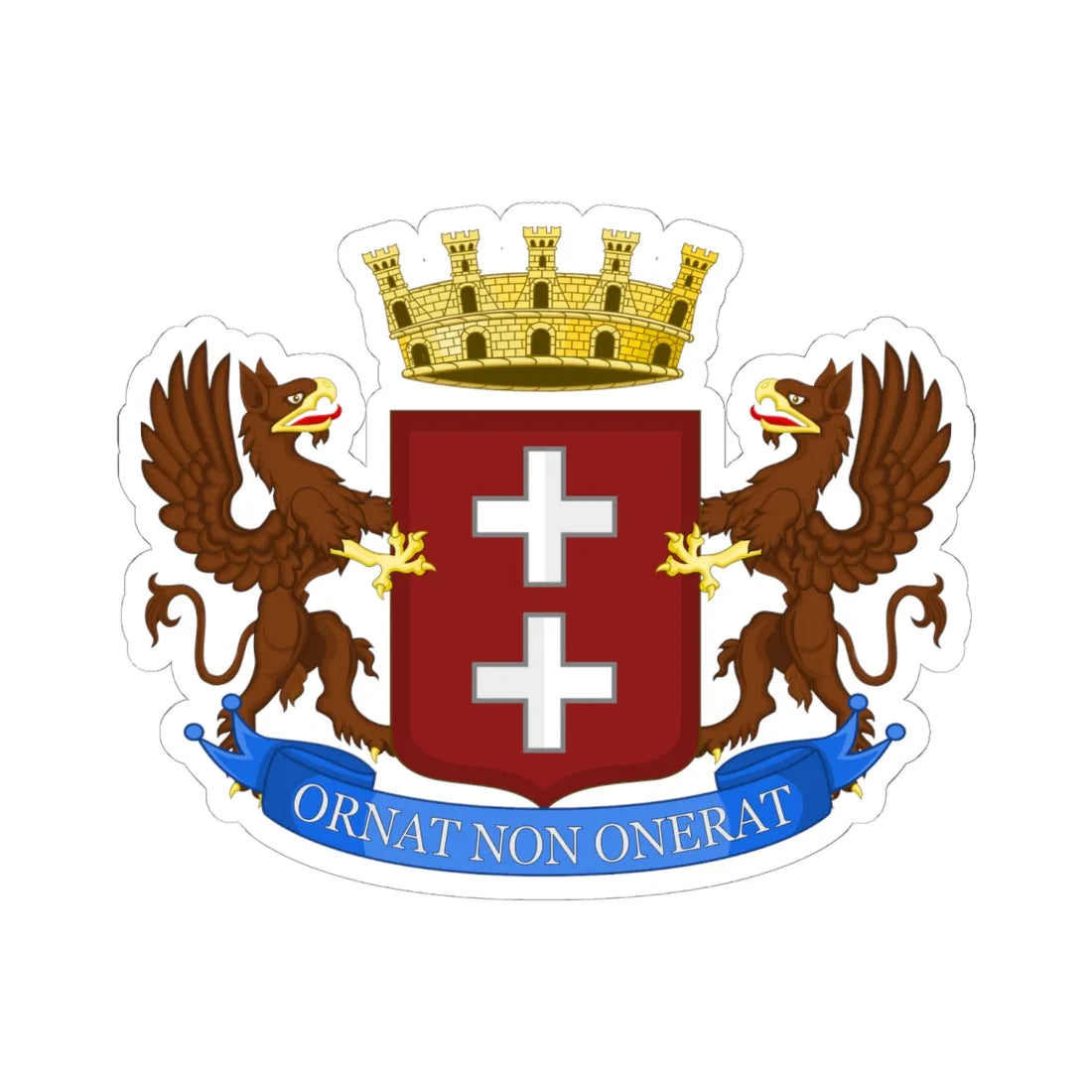 Bra-Stemma (Italy) (Coat of Arms) STICKER Vinyl Kiss-Cut Decal 6 Inch White - The Sticker Space