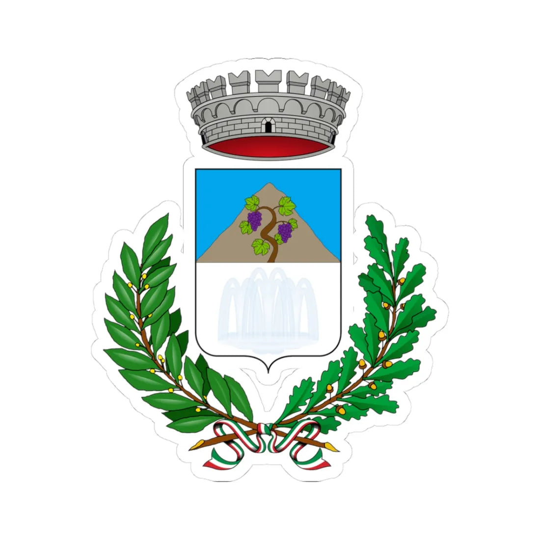 Bracca-Stemma (Italy) (Coat of Arms) STICKER Vinyl Kiss-Cut Decal 3 Inch White - The Sticker Space