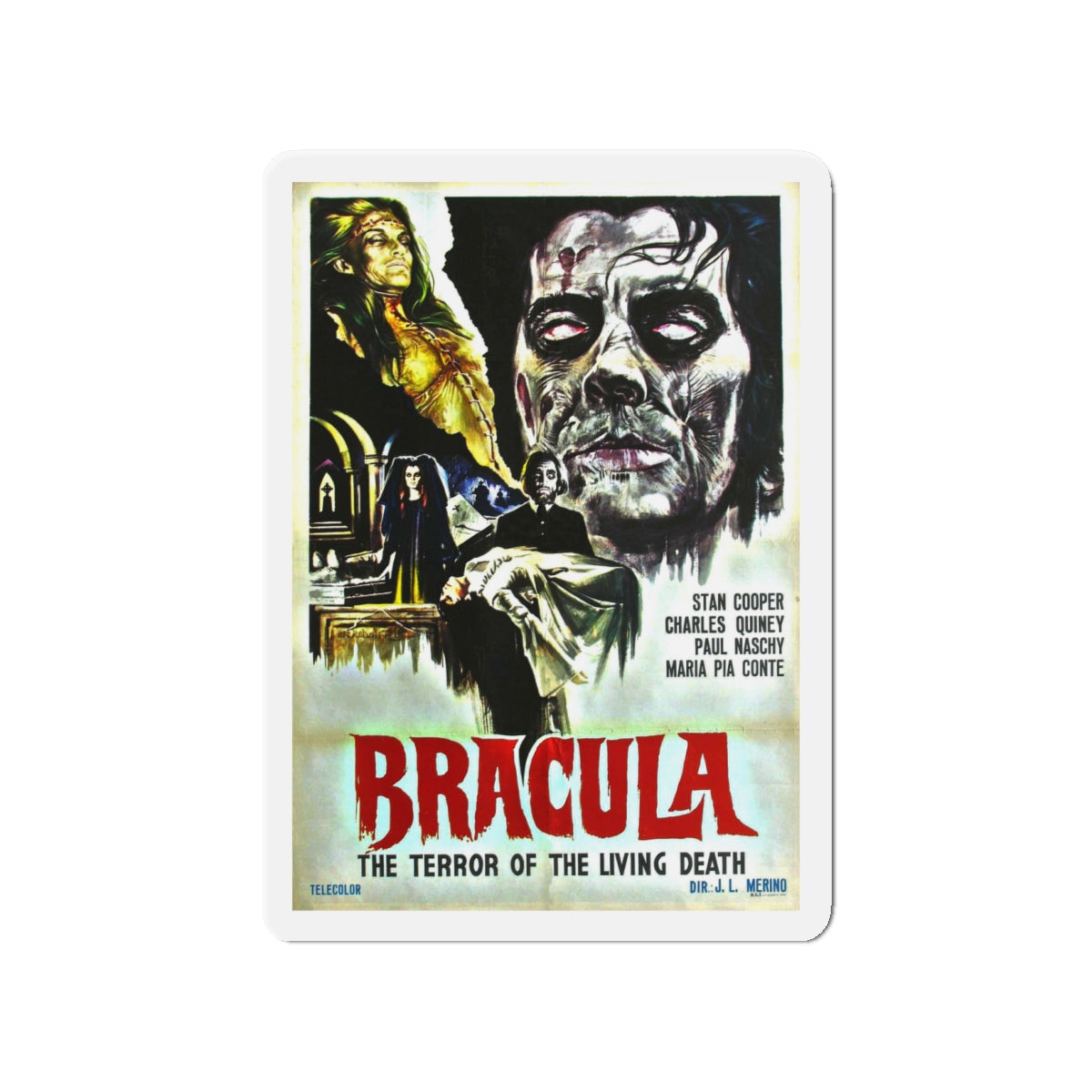 BRACULA (THE HANGING WOMAN) 1973 Movie Poster - Die-Cut Magnet-4" x 4"-The Sticker Space