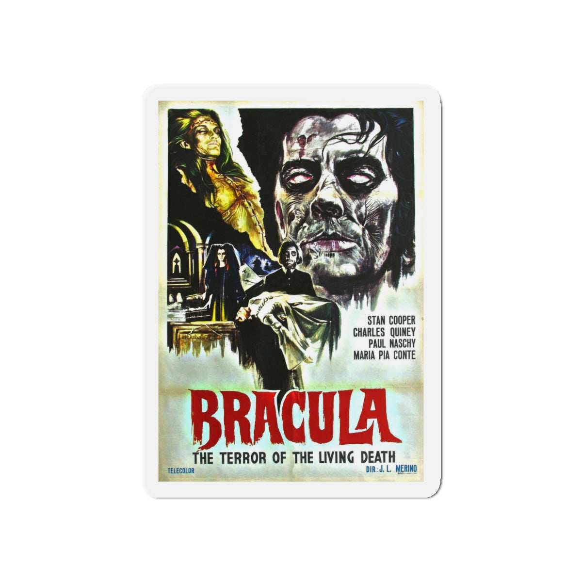 BRACULA (THE HANGING WOMAN) 1973 Movie Poster - Die-Cut Magnet-5" x 5"-The Sticker Space