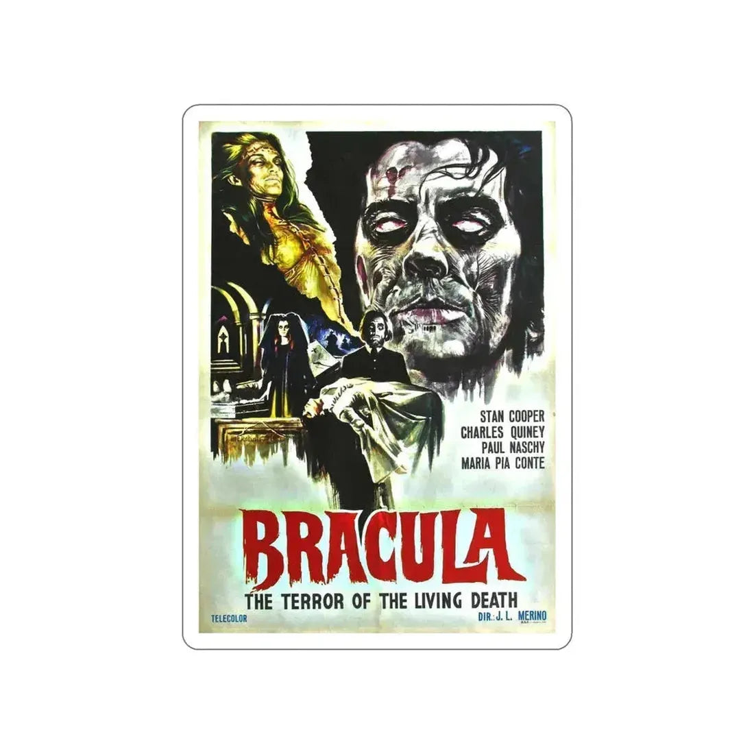 BRACULA (THE HANGING WOMAN) 1973 Movie Poster STICKER Vinyl Die-Cut Decal 5 Inch - The Sticker Space