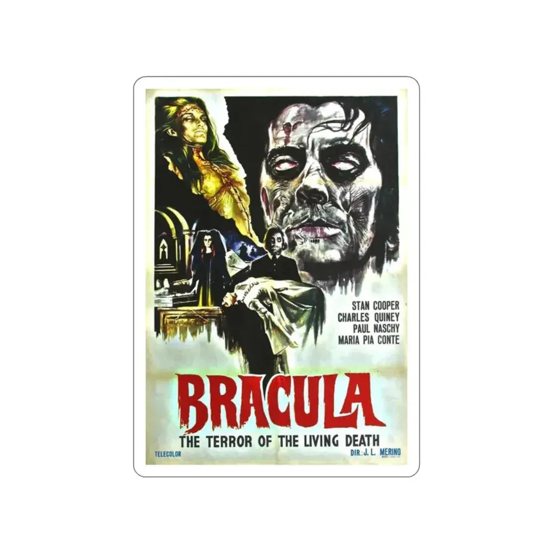 BRACULA (THE HANGING WOMAN) 1973 Movie Poster STICKER Vinyl Die-Cut Decal - The Sticker Space