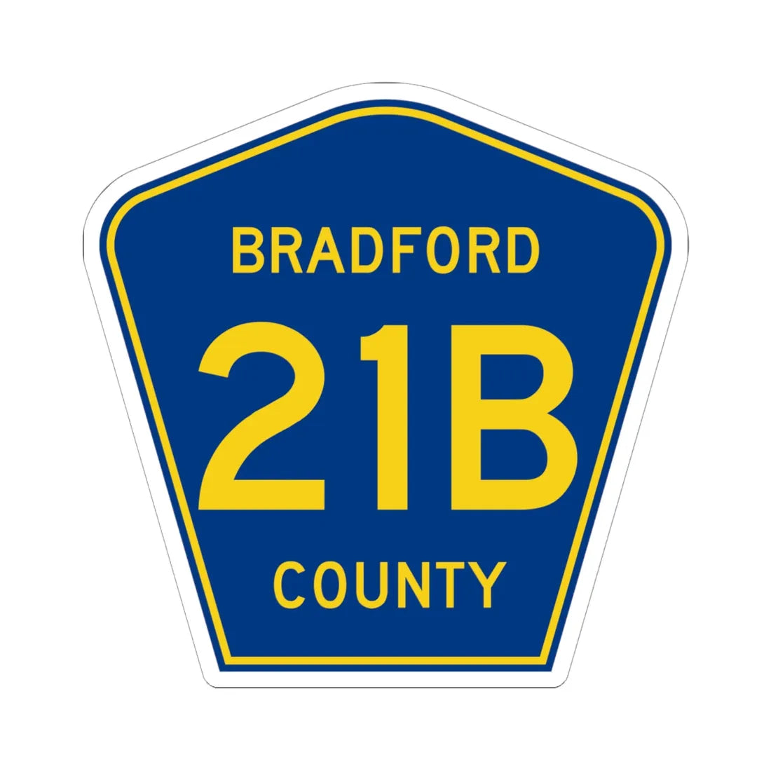 Bradford County 21B (Florida) (Road Sign) STICKER Vinyl Kiss-Cut Decal 6 Inch White - The Sticker Space