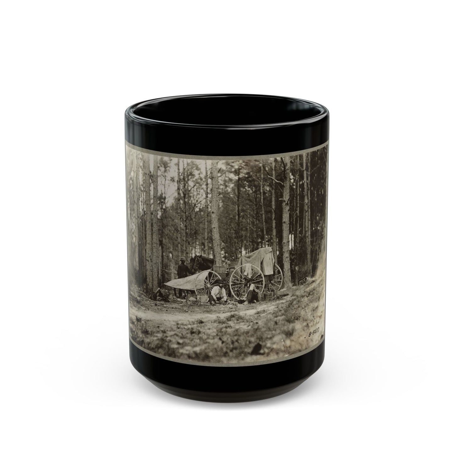 Brady's Photo Outfit In Front Of Petersburg, Va. 1864( ) (U.S. Civil War) Black Coffee Mug-15oz-The Sticker Space