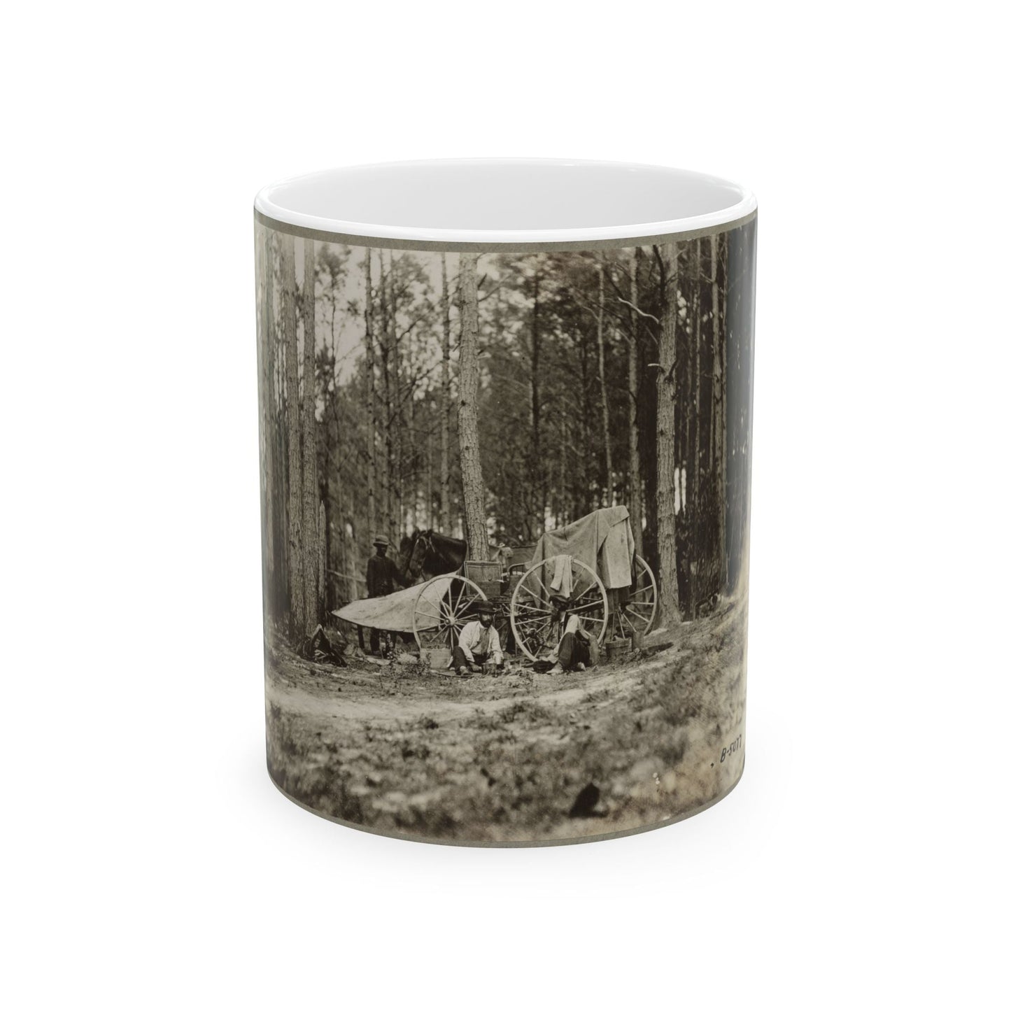 Brady's Photo Outfit In Front Of Petersburg, Va. 1864( ) (U.S. Civil War) White Coffee Mug-11oz-The Sticker Space