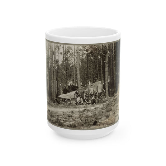 Brady's Photo Outfit In Front Of Petersburg, Va. 1864( ) (U.S. Civil War) White Coffee Mug-15oz-The Sticker Space