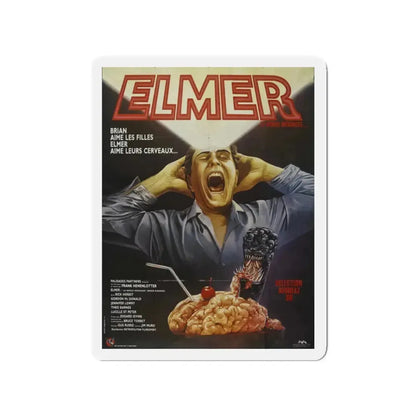 BRAIN DAMAGE (FRENCH) 1988 Movie Poster - Refrigerator Magnet 3 Inch - The Sticker Space