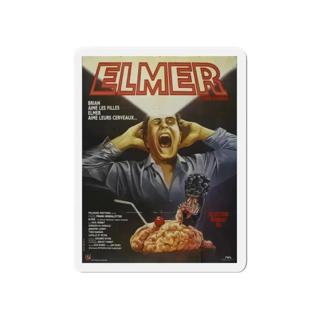 BRAIN DAMAGE (FRENCH) 1988 Movie Poster - Refrigerator Magnet - The Sticker Space