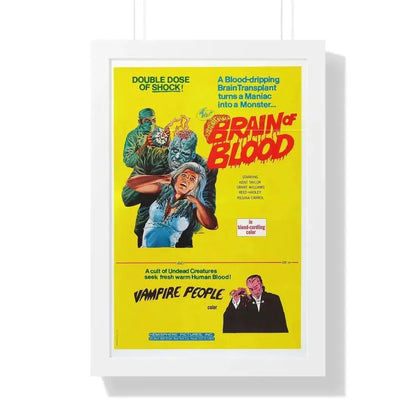 BRAIN OF BLOOD & VAMPIRE PEOPLE 1971 - Framed Movie Poster - The Sticker Space