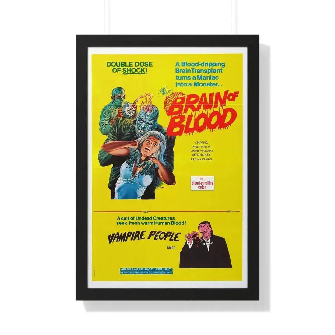 BRAIN OF BLOOD & VAMPIRE PEOPLE 1971 - Framed Movie Poster - The Sticker Space