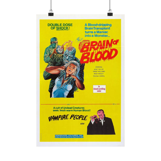 BRAIN OF BLOOD & VAMPIRE PEOPLE 1971 - Paper Movie Poster-12″ x 18″-The Sticker Space