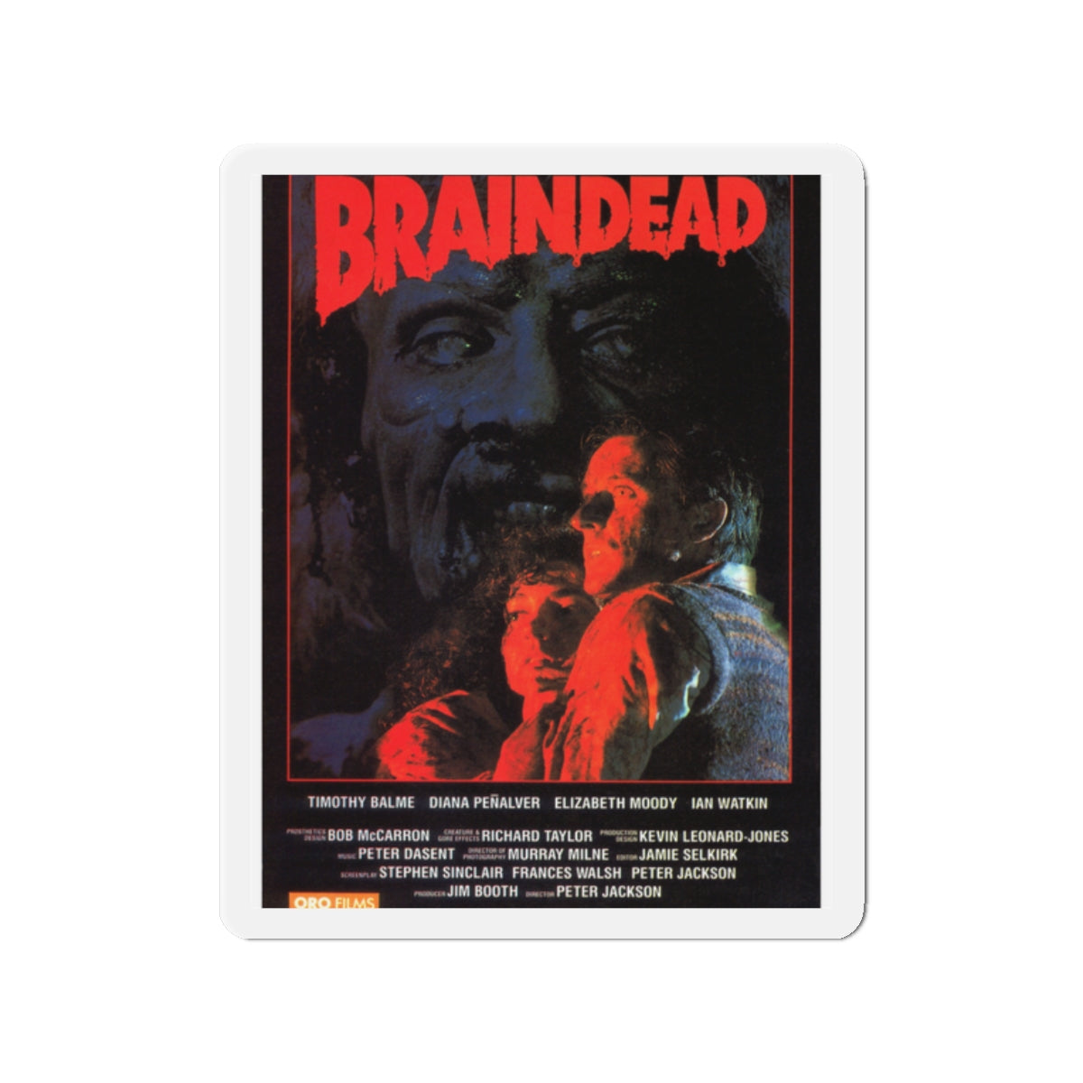 BRAINDEAD 1992 Movie Poster - Die-Cut Magnet-2" x 2"-The Sticker Space