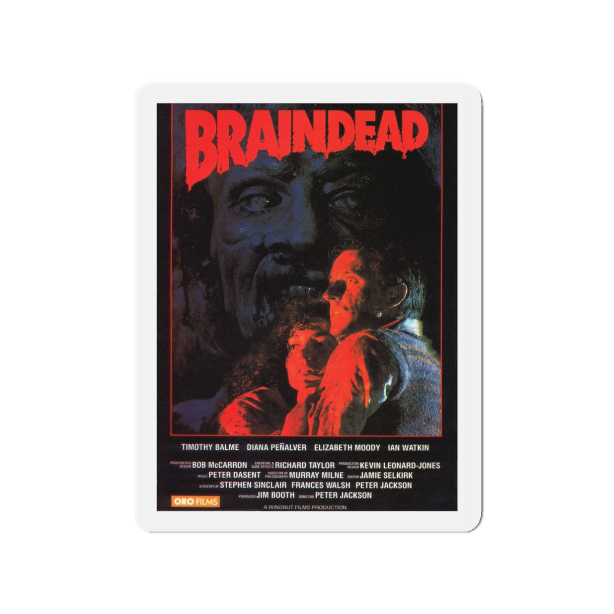 BRAINDEAD 1992 Movie Poster - Die-Cut Magnet-3" x 3"-The Sticker Space