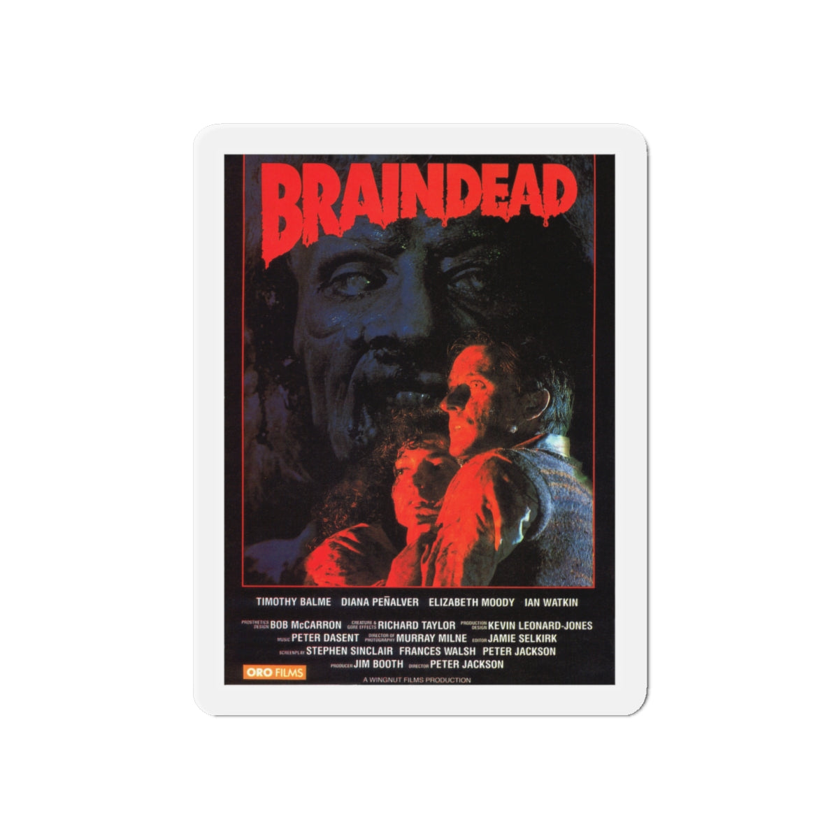 BRAINDEAD 1992 Movie Poster - Die-Cut Magnet-6 × 6"-The Sticker Space