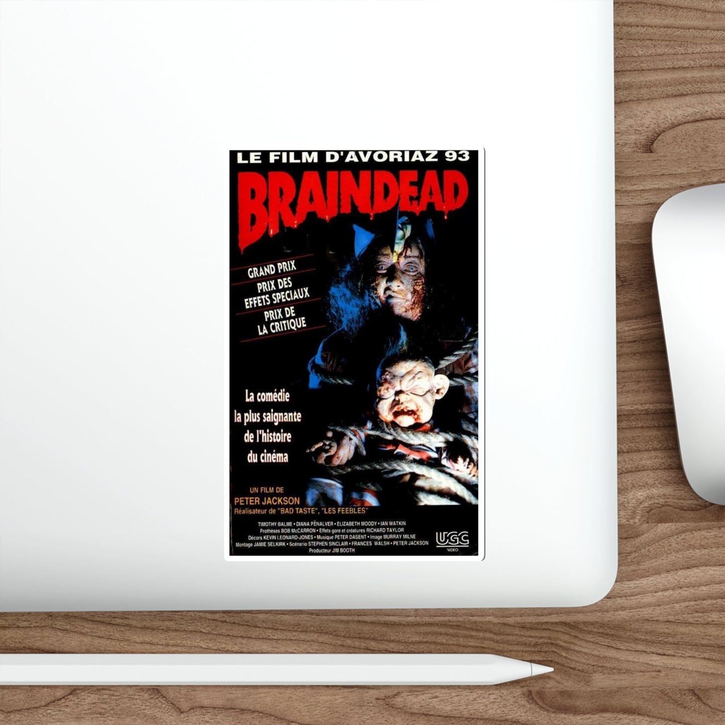 BRAINDEAD (DEAD ALIVE) - FRENCH 1992 Movie Poster STICKER Vinyl Die-Cut Decal-The Sticker Space