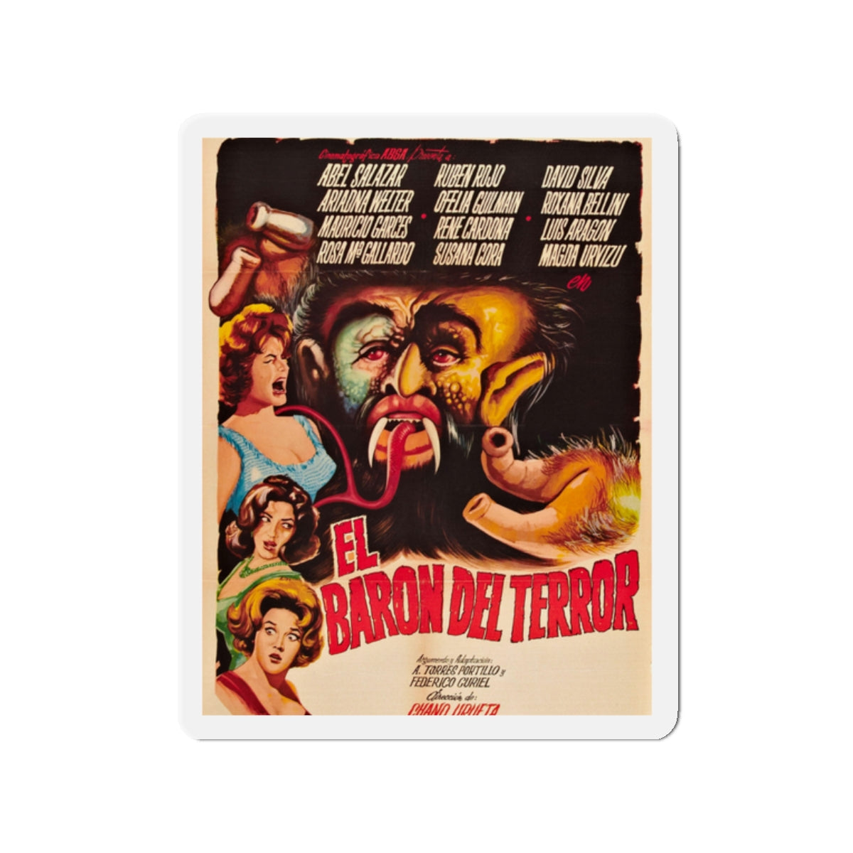 BRAINIAC (BARON OF TERROR) 1962 Movie Poster - Die-Cut Magnet-2" x 2"-The Sticker Space