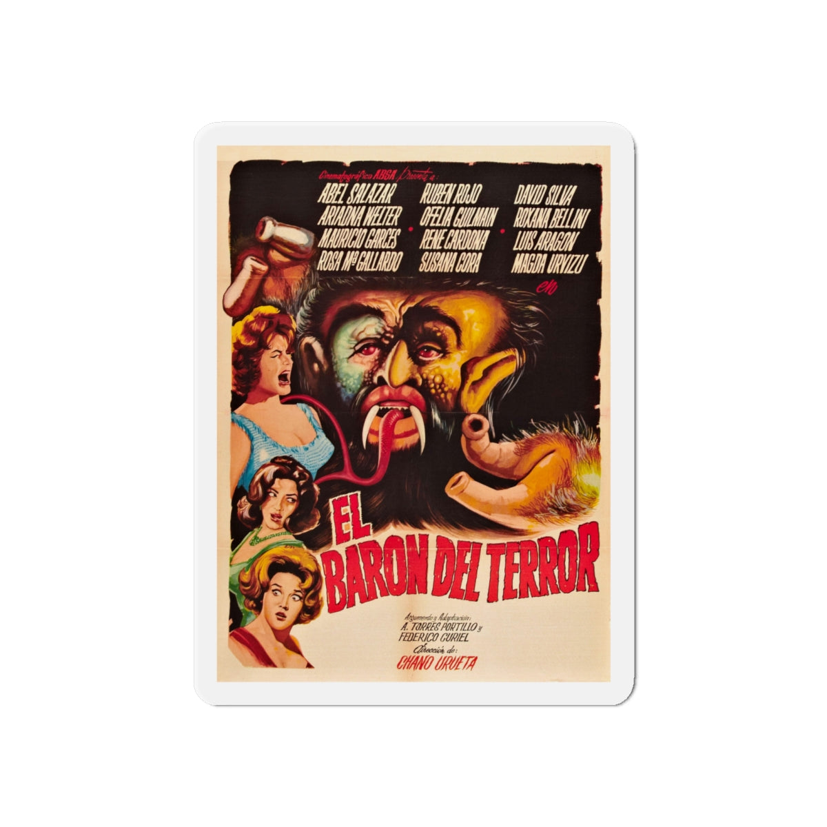 BRAINIAC (BARON OF TERROR) 1962 Movie Poster - Die-Cut Magnet-6 × 6"-The Sticker Space