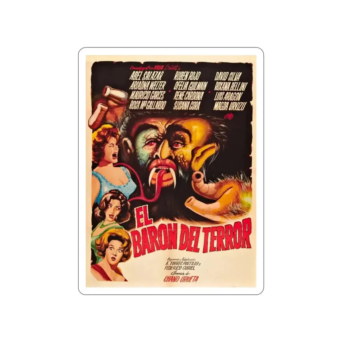 BRAINIAC (BARON OF TERROR) 1962 Movie Poster STICKER Vinyl Die-Cut Decal - The Sticker Space