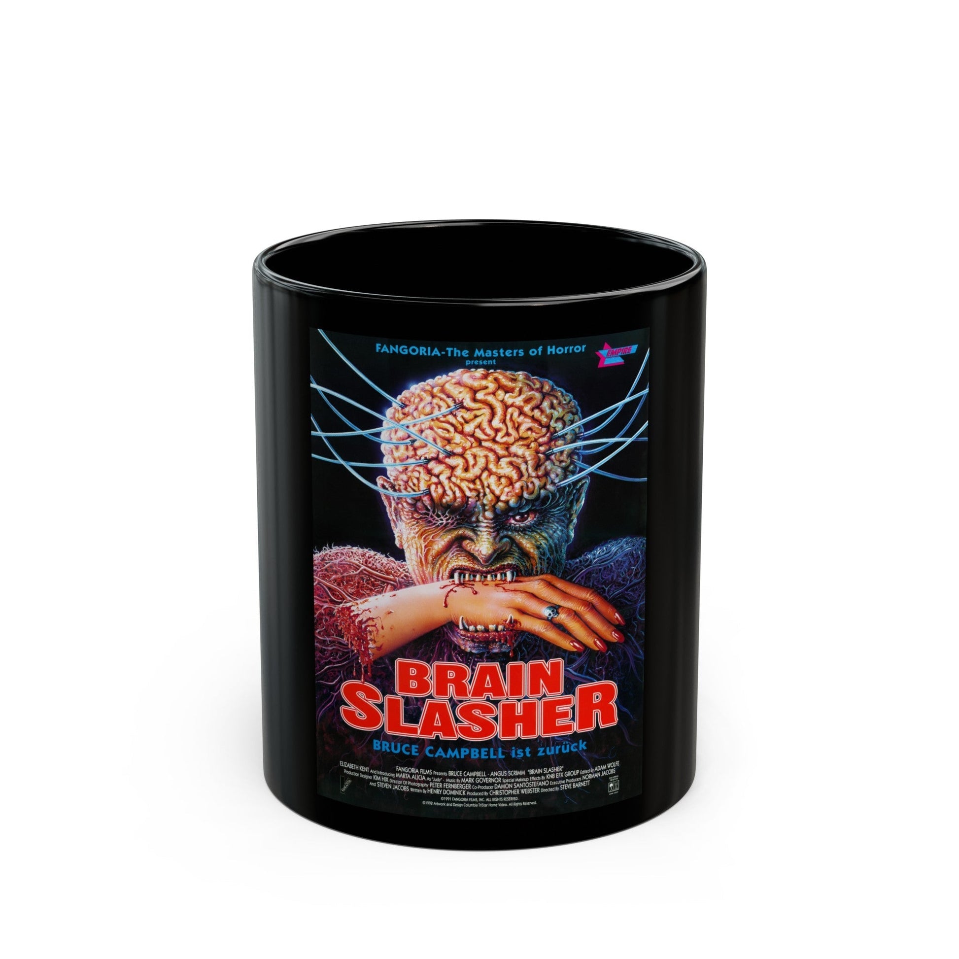 BRAINSLASHER (MINDWARP) 1992 Movie Poster - Black Coffee Mug-11oz-The Sticker Space